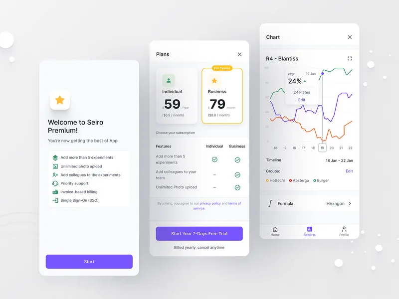 Seiro App, a Dribbble shot by Ehsan Madadi